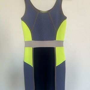 Gianni Bini Blue and Black Bodycon Mini Dress